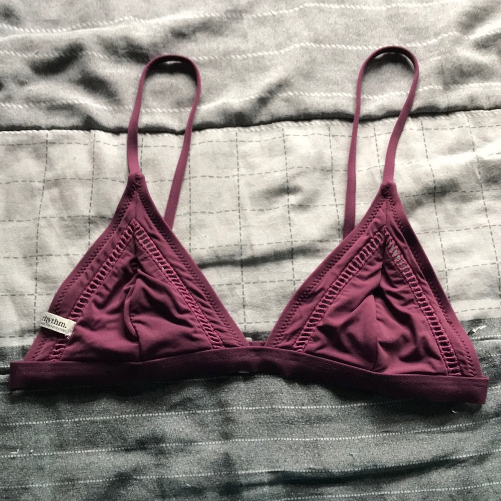 Rhythm plum colored bikini top